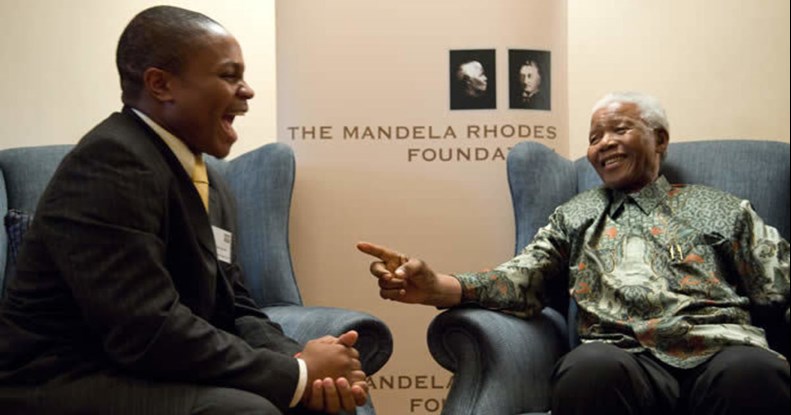 Nelson Mandela with Rhodes Scholars
