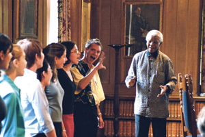 Mr Mandela meeting Rhodes Scholars in 2003