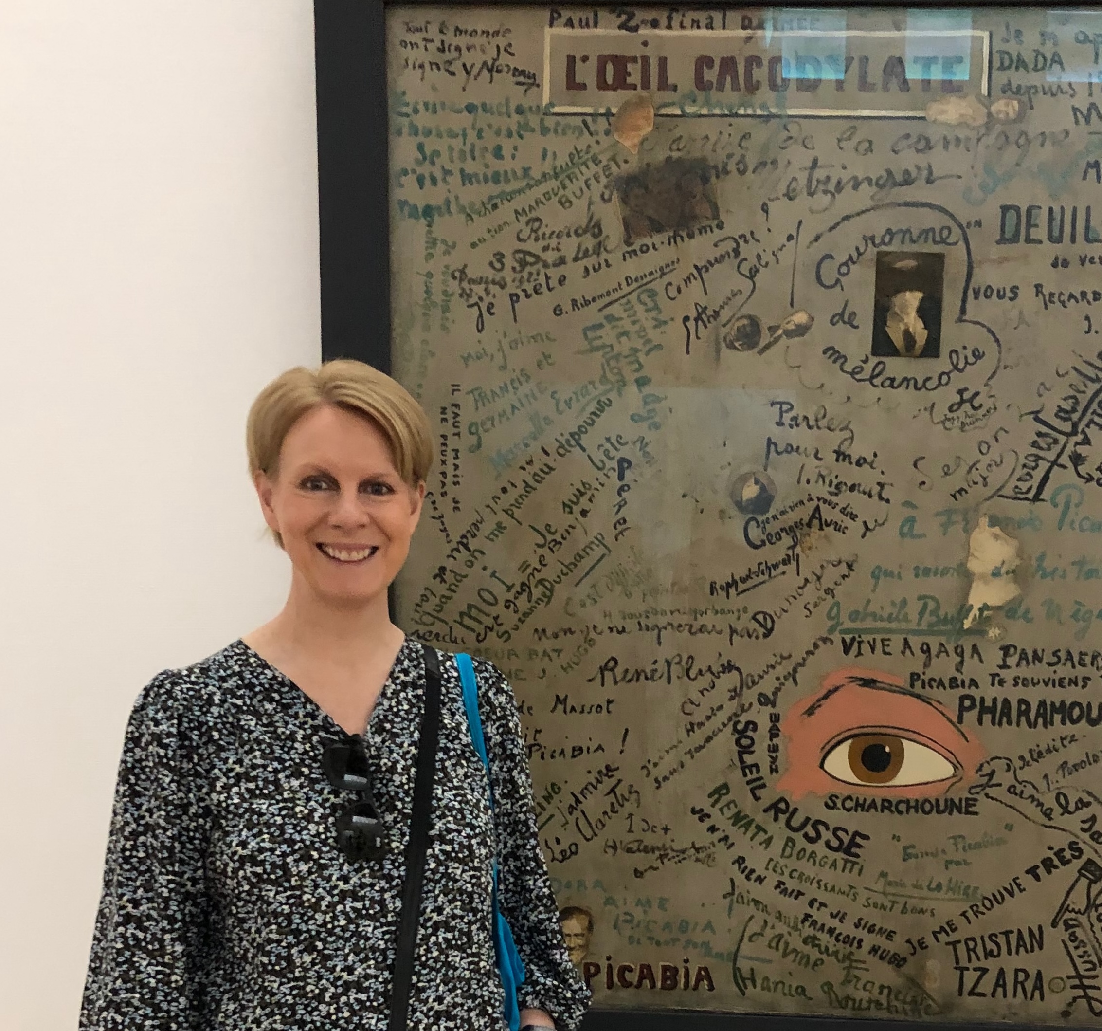 Kathryn Standing Next To The Painting L'oeil Cacodylate 1921 By Francis Picabia Centre Pompidou Paris