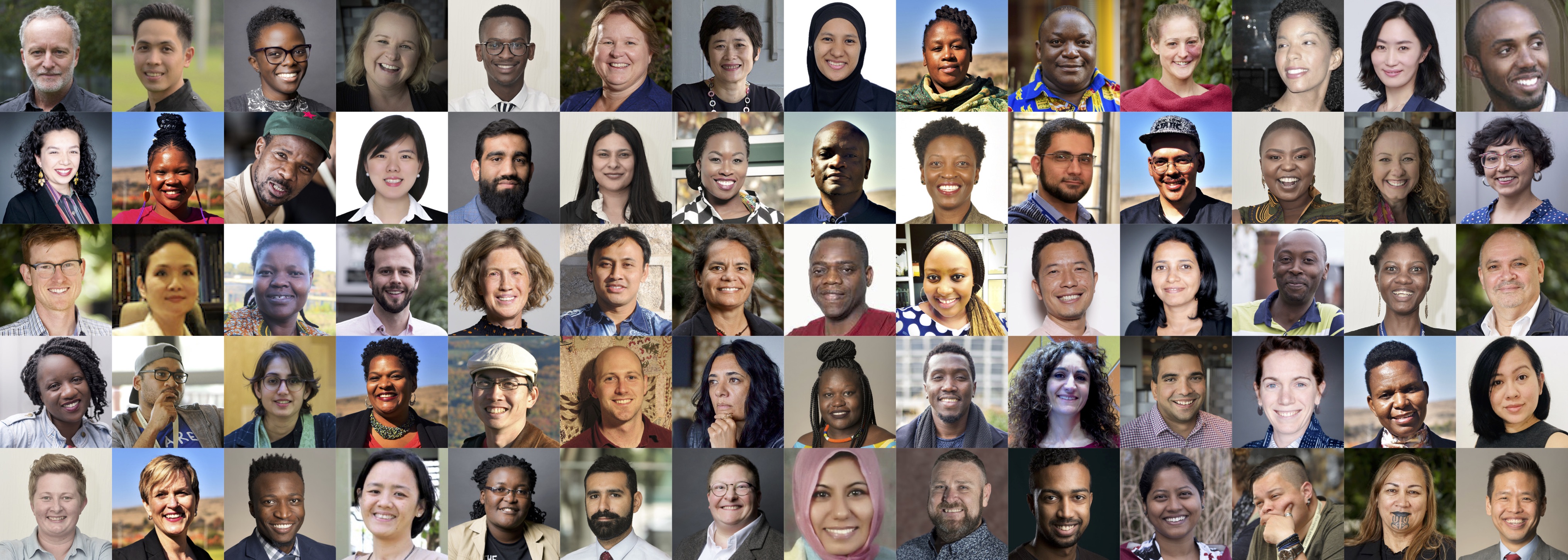 A collage of 75 faces of people associated with the Atlantic Institute.