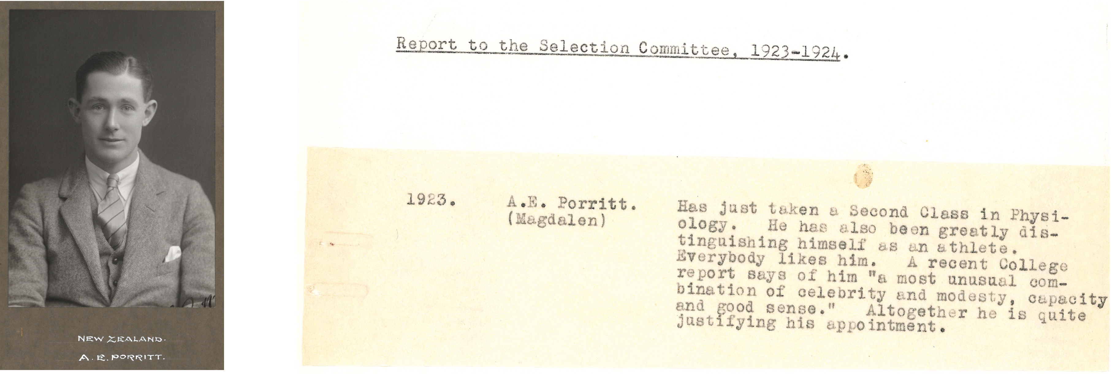 Arthur Porritt Portrait And Report
