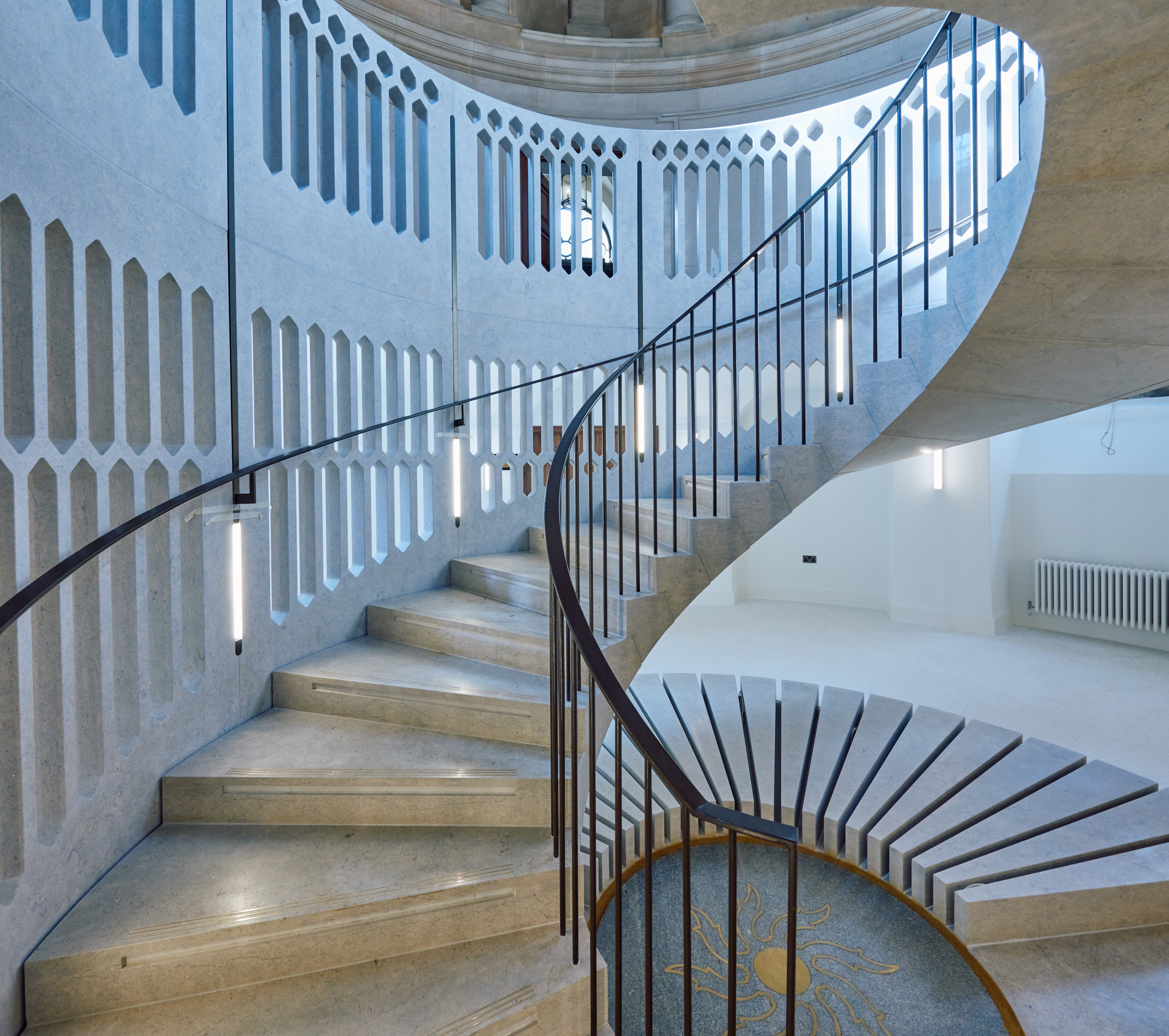 Close up view of the Rotunda stairs.