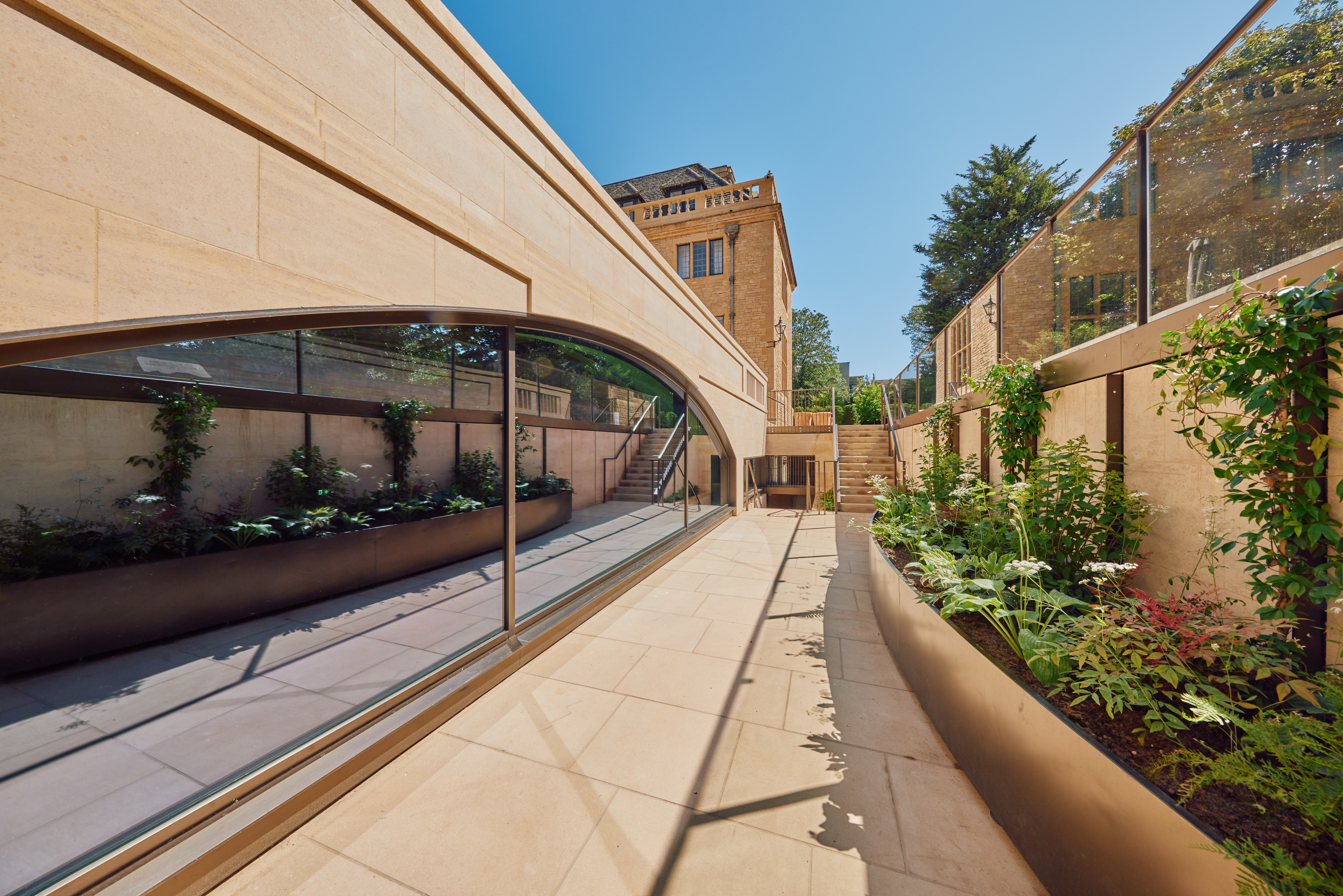 Rhodes House Conference Centre Clerestory Window and stairs from the Conference Hall to the gardens
