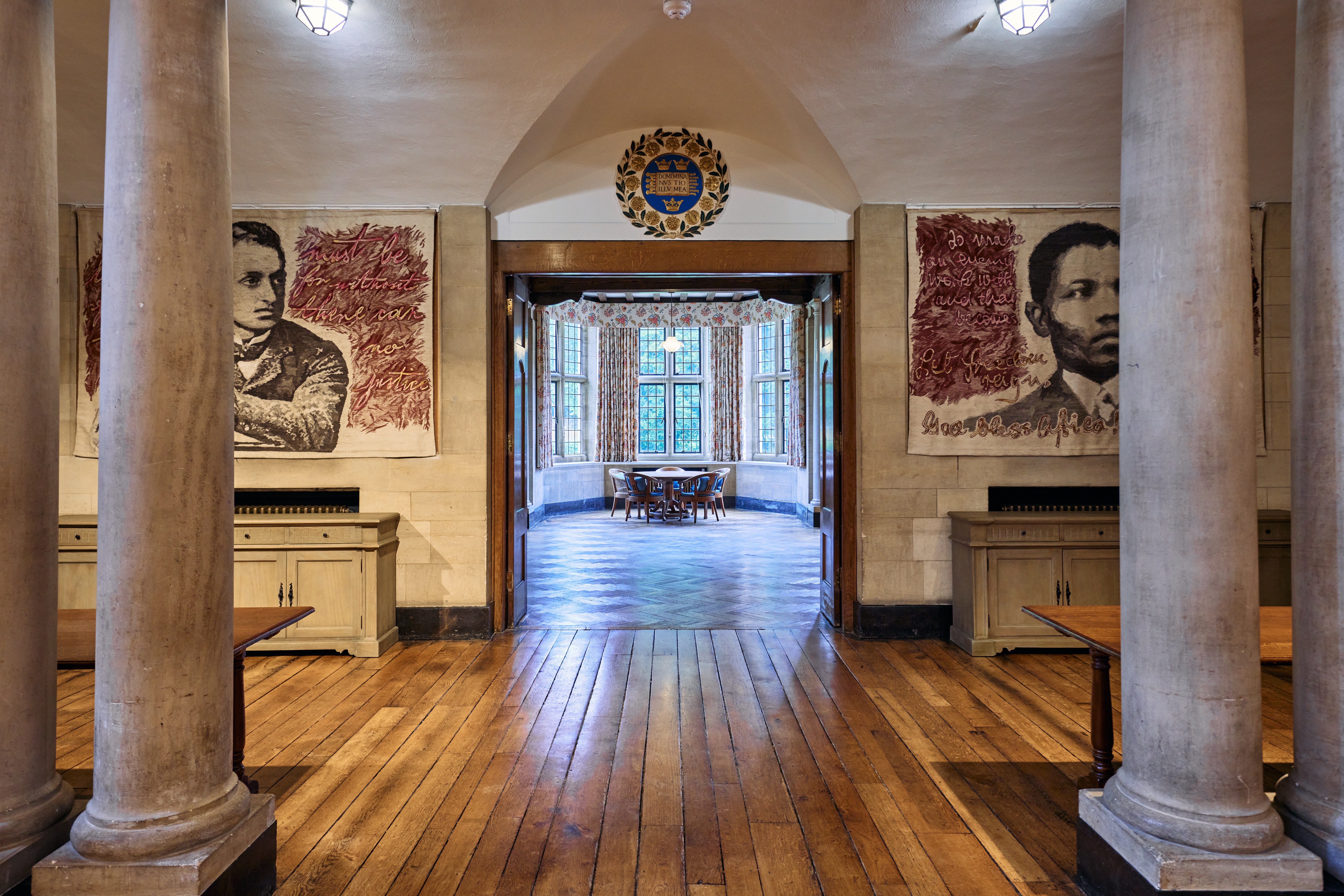 View of the Rhodes House Reception Room from McCall MacBain Hall