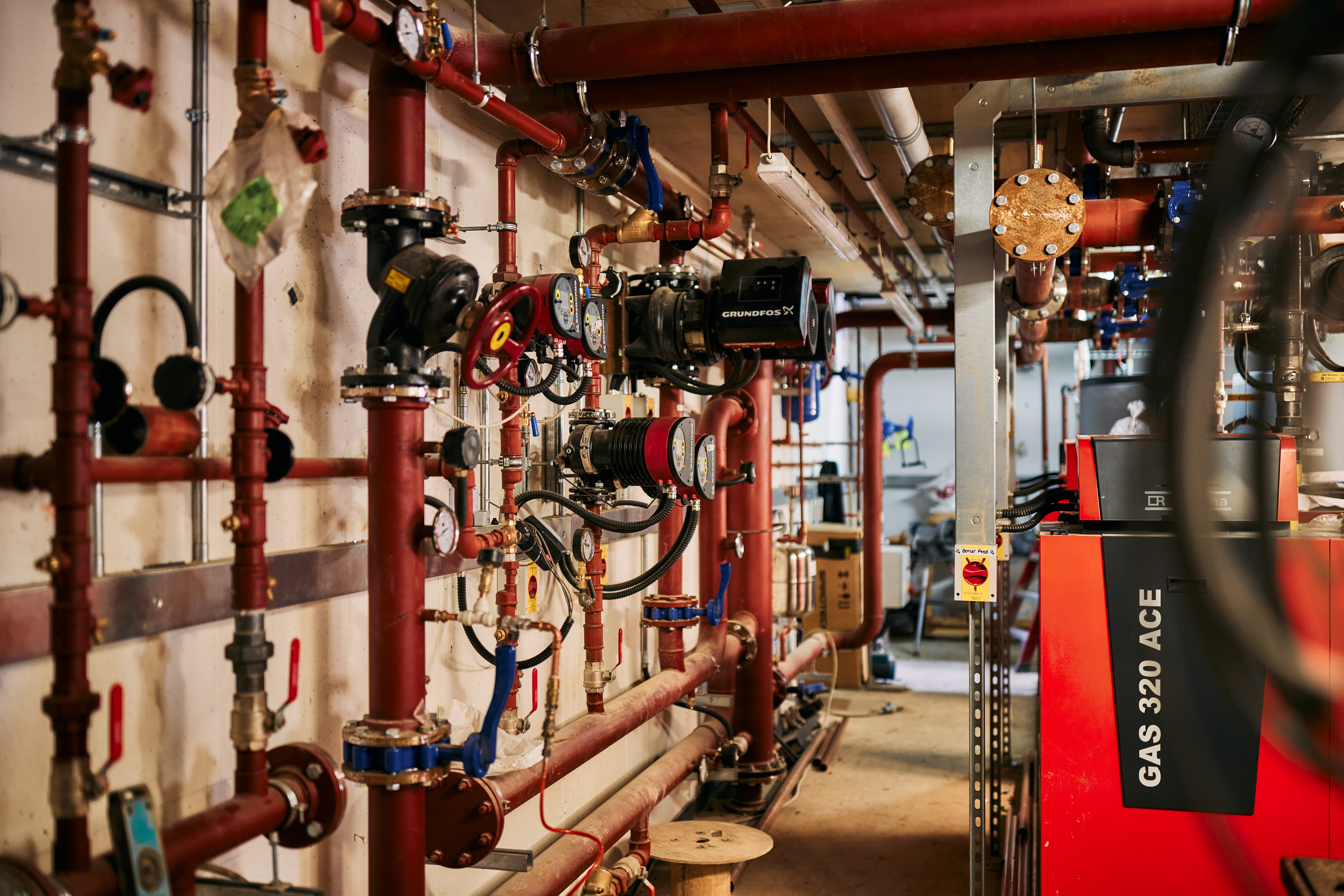 An image of the network of pipes underground.