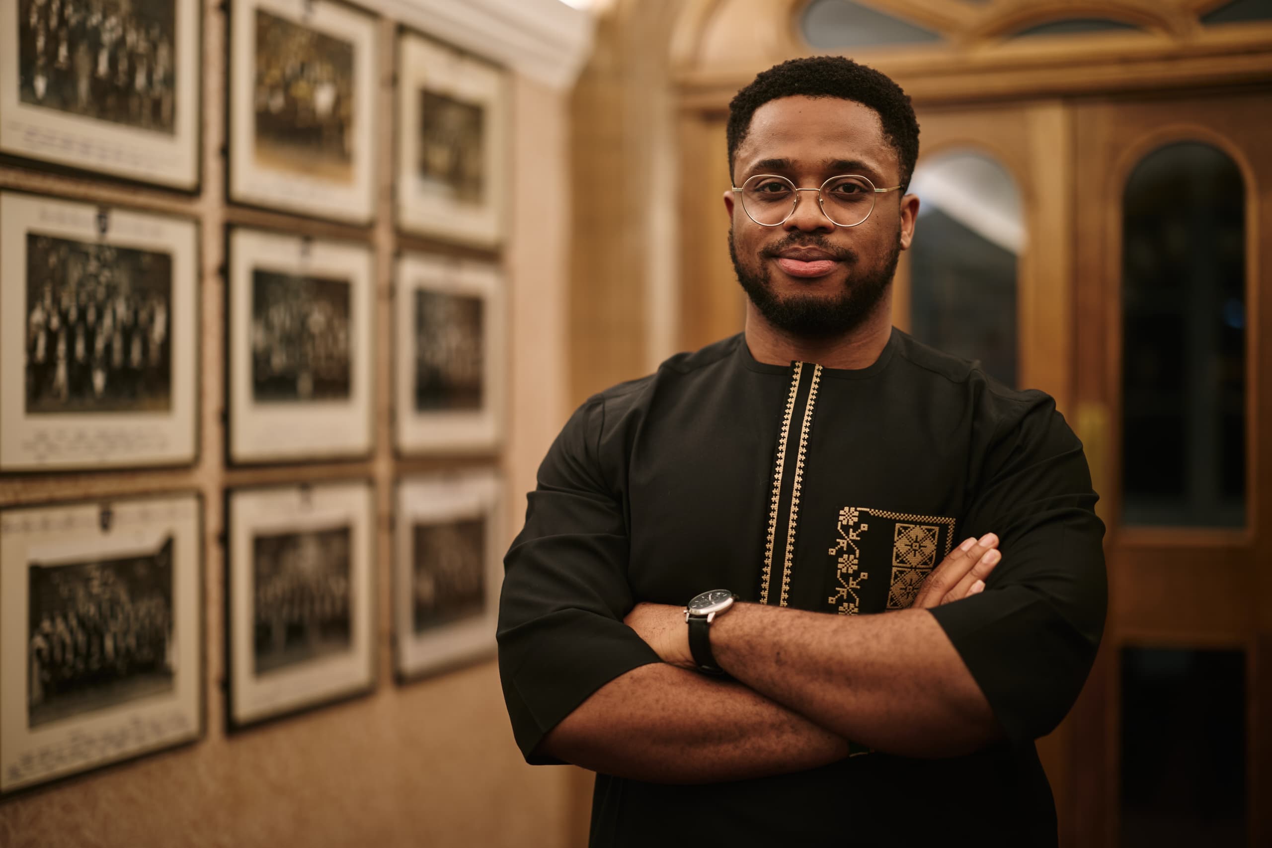 A headshot of Kelechi in the Oxford Union