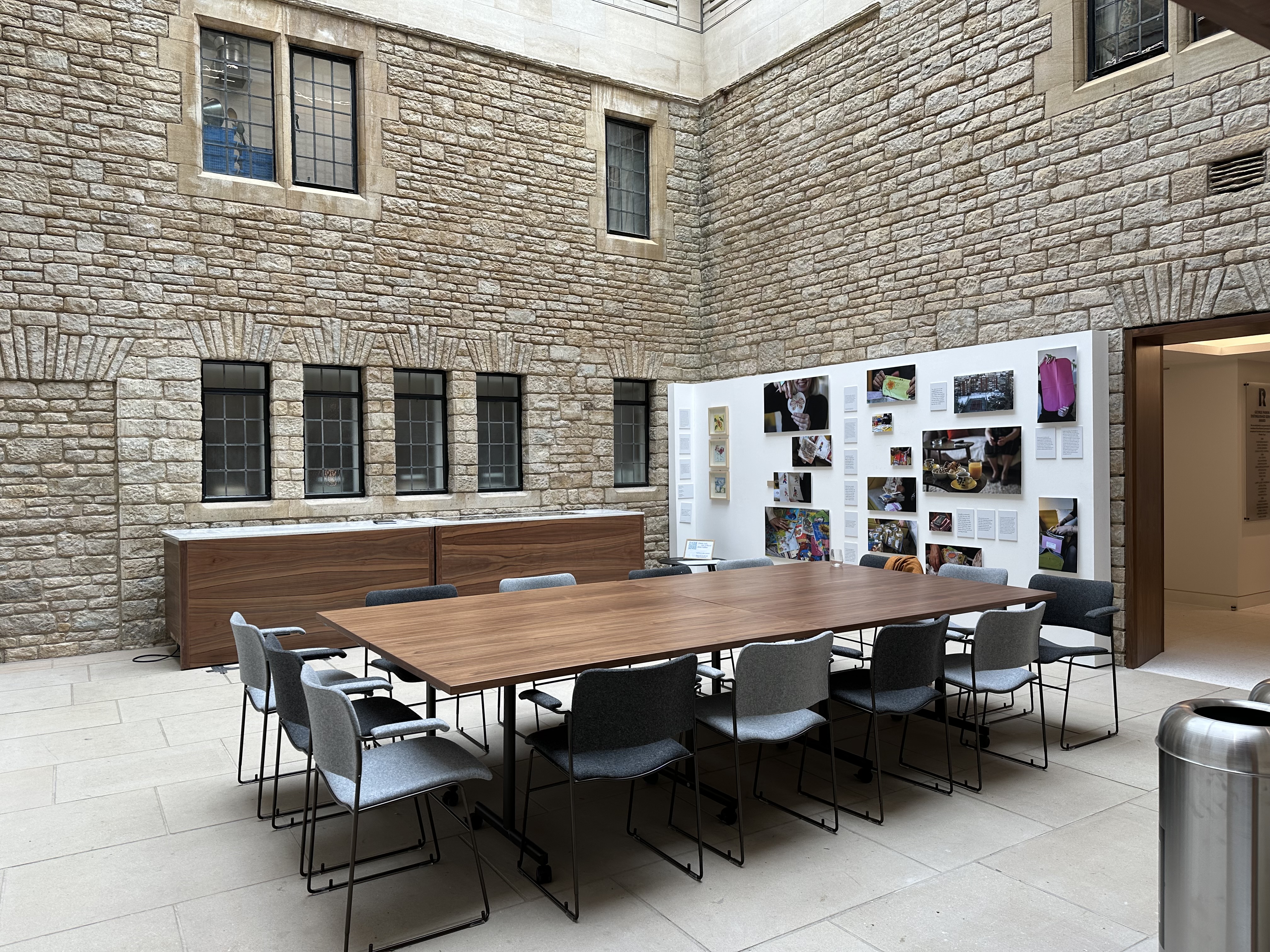 Boardroom table in the Rhodes House Conference Foyer Lightwell