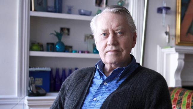 An image of Chuck Feeney, one of the Rhodes Trust's Second Century Founders. He is photographed sitting at home. 