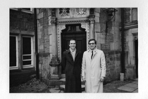 It is of me with fellow Rhodes Scholar Lippold von Klencke (Germany 1970), in front of his family castle in Hämelschenburg, near Hanover, German, in 1989. Lippold was one of the two first Rhodes Scholars