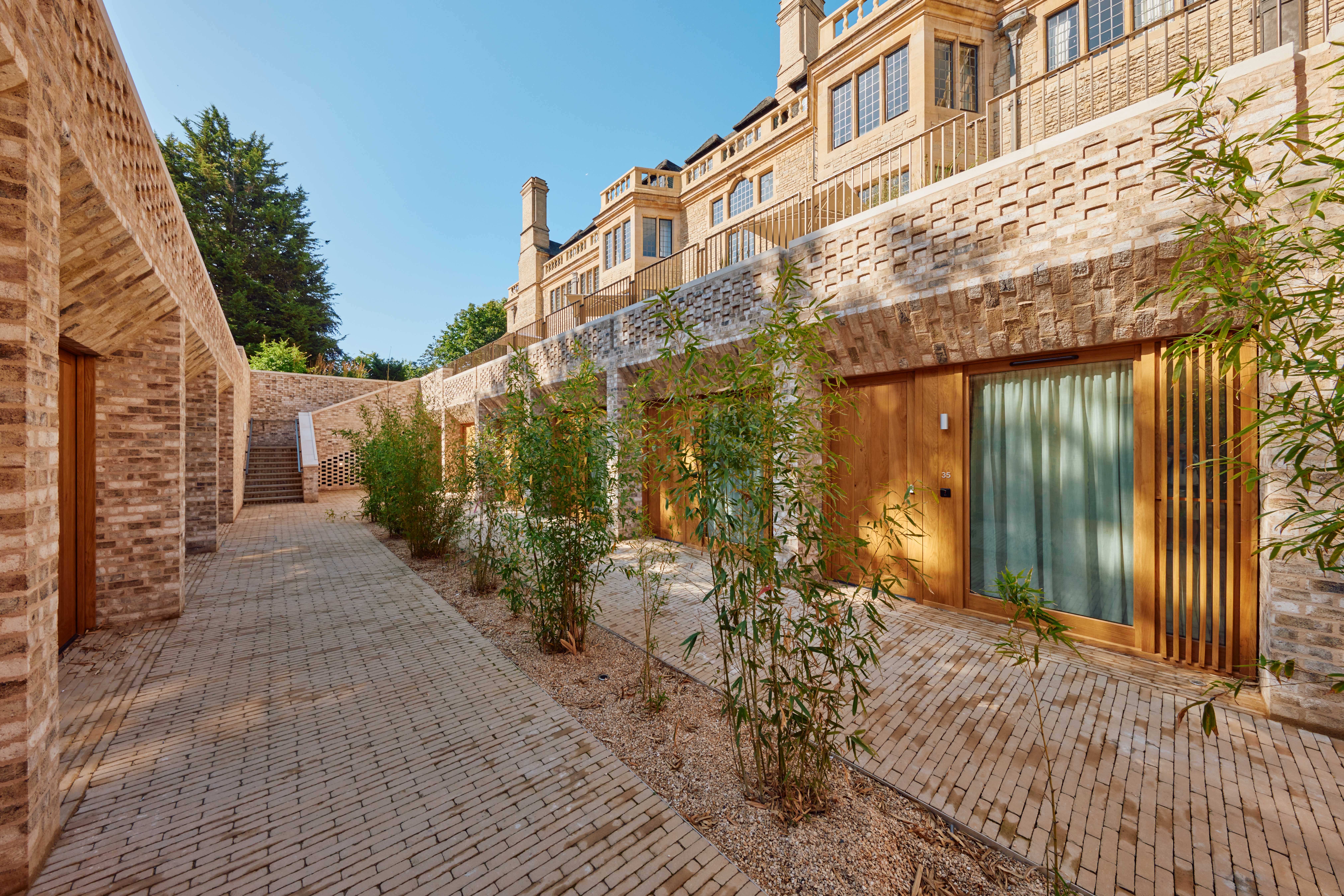 Downstairs In The Residential Courtyard With Bamboo Planting At Centre