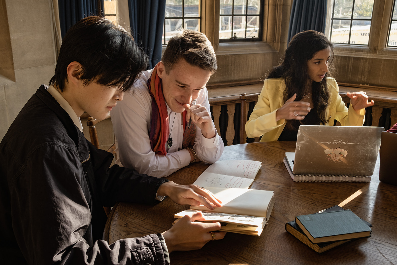 Scholars studying