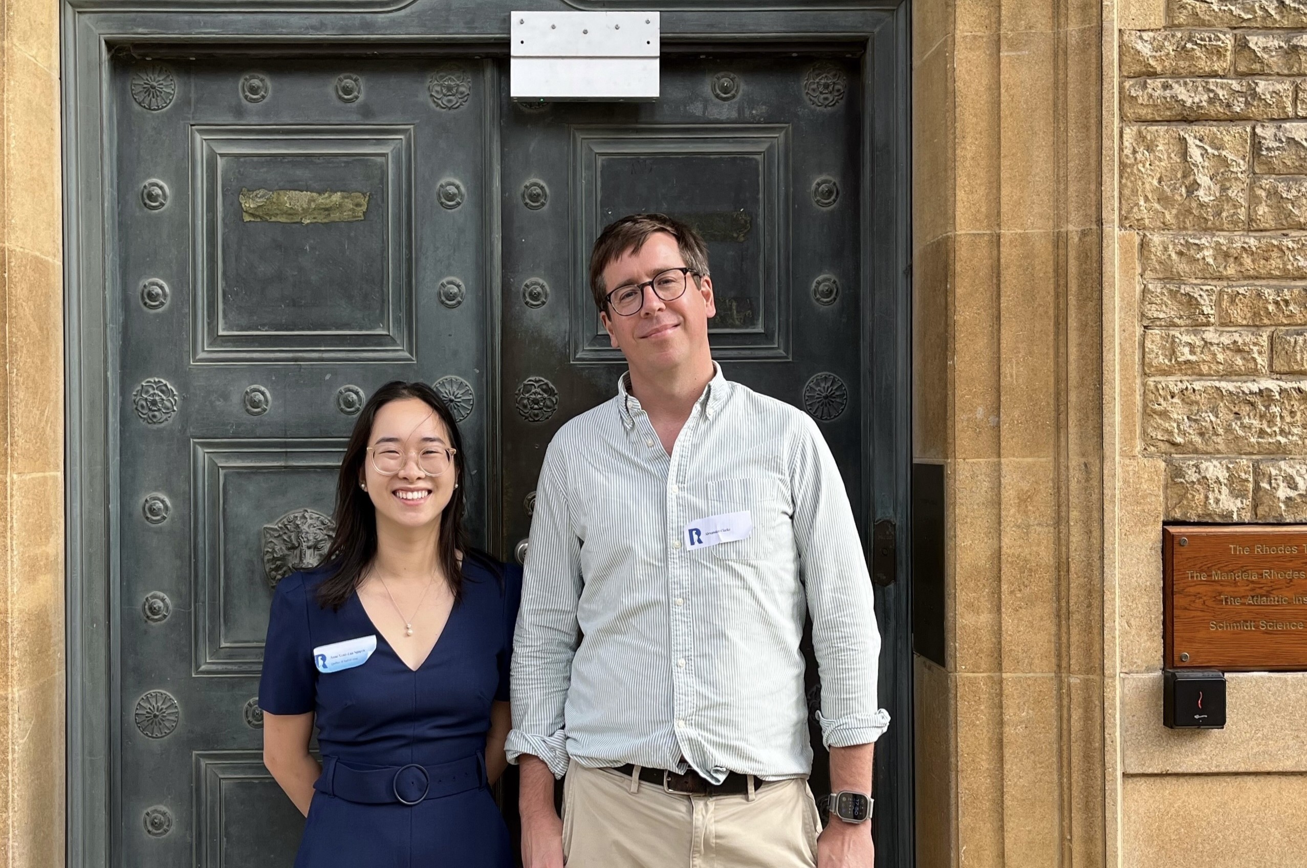 Dr Anne with her supervisor, Professor Alexander J Clarke, at Rhodes House