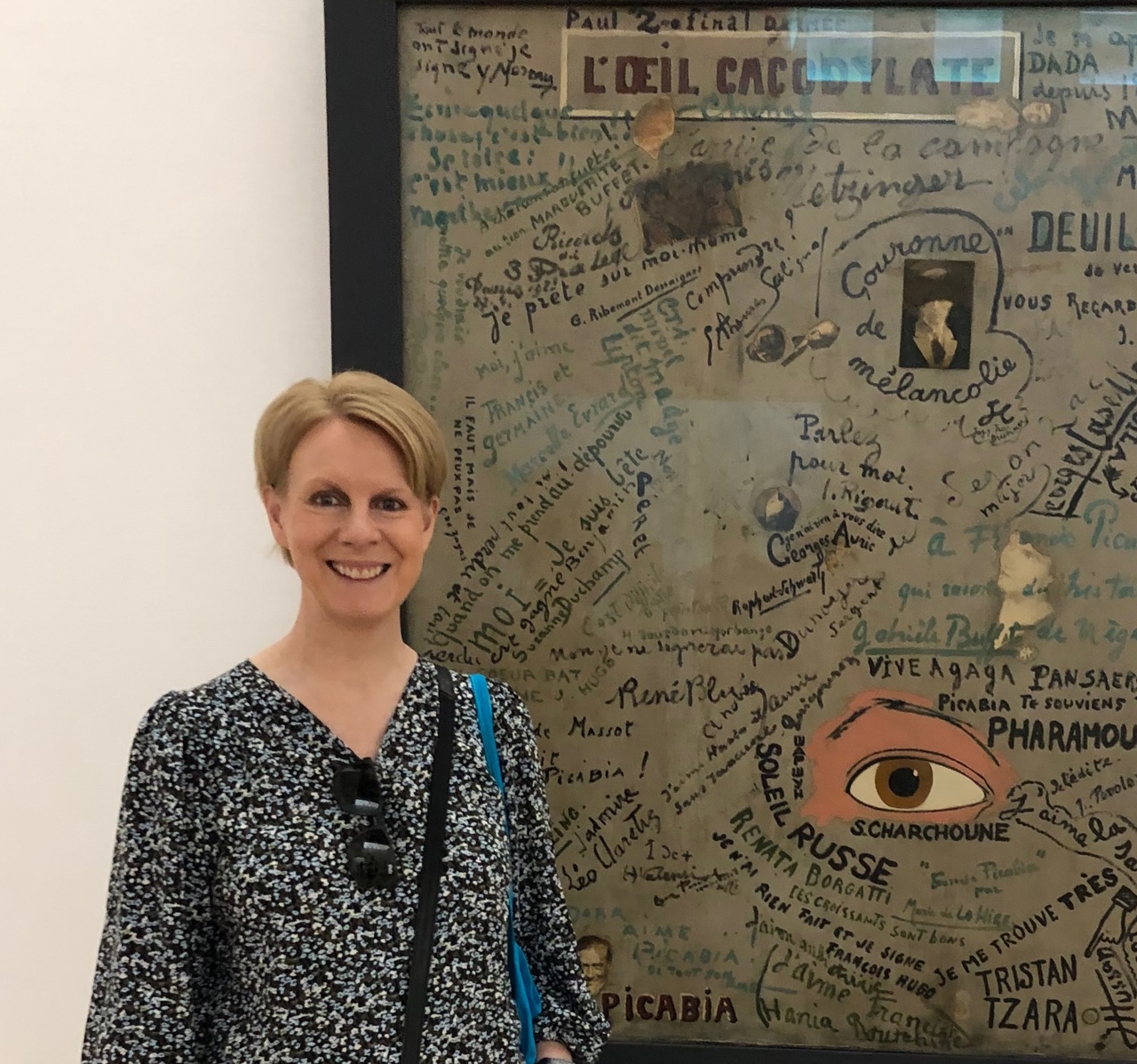 Kathryn Standing Next To The Painting L'oeil Cacodylate 1921 By Francis Picabia Centre Pompidou Paris