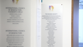 Board listing Rhodes Society Donors since 2018.