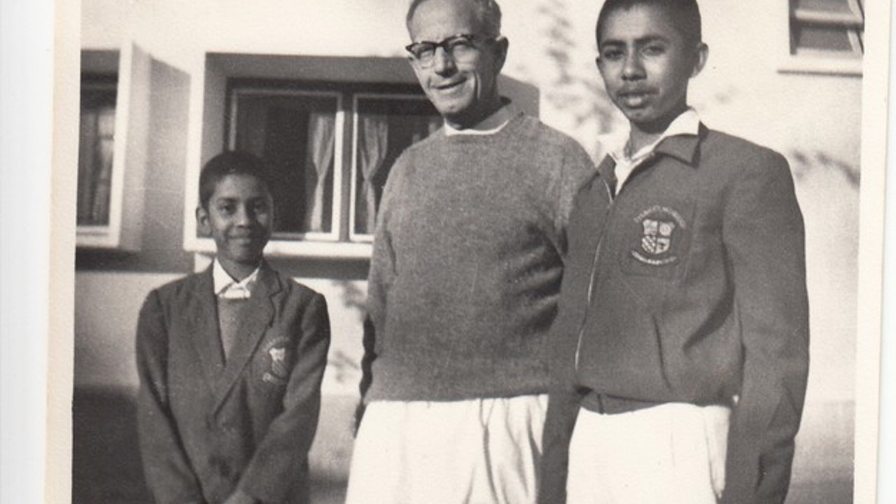 Photo Of My Brother And Myself With The Jesuit Principal Of My School (St