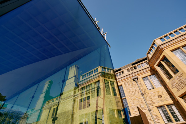 Rhodes House Reflected In The New Garden Pavillion