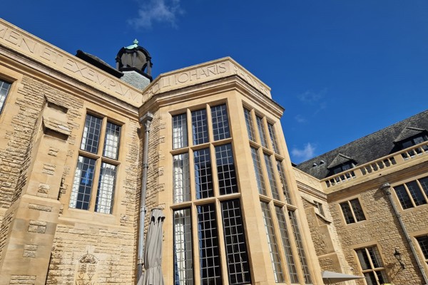 McCall MacBain Hall bay window seen from the courtyard.