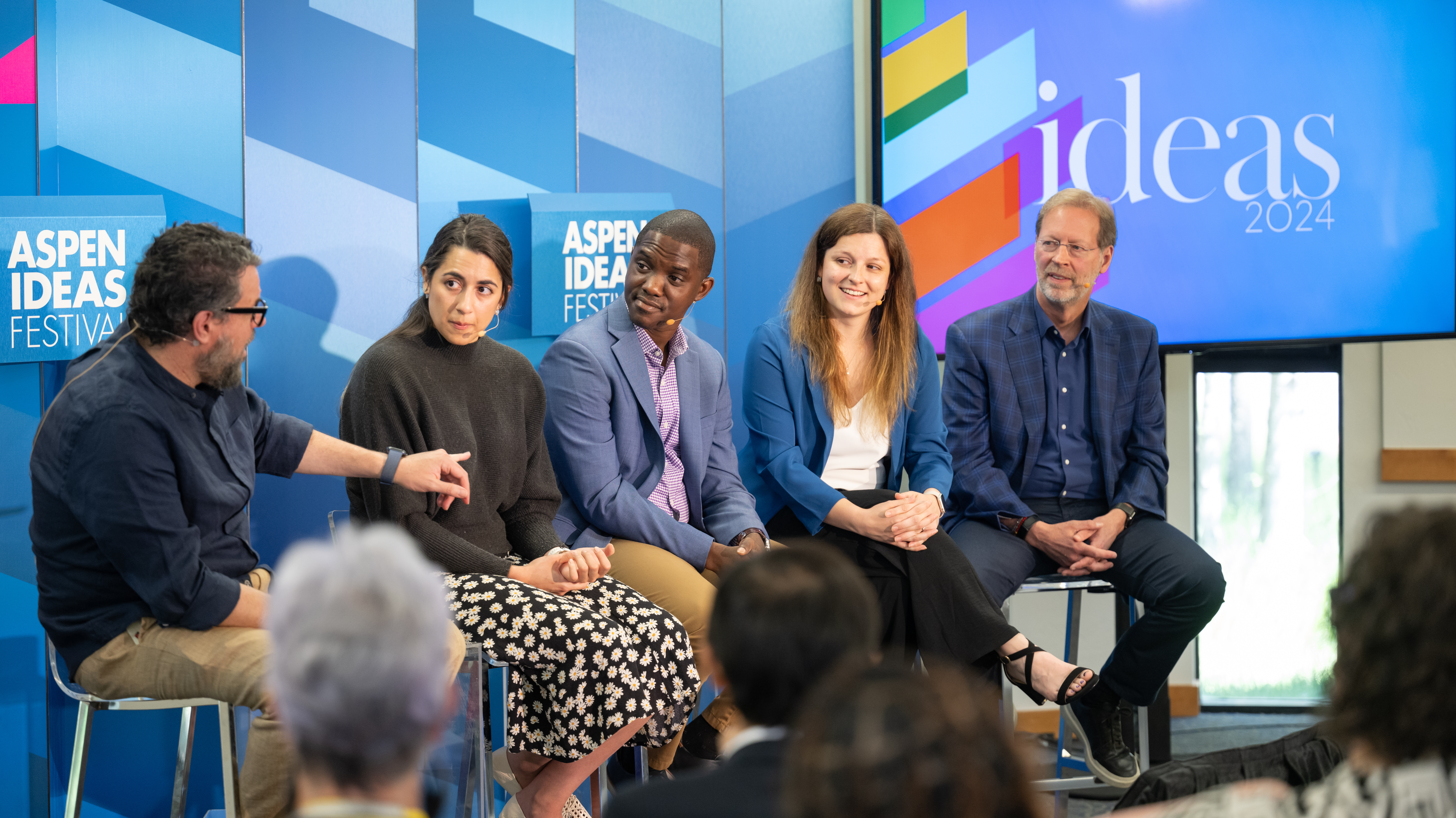 Daniel Speaking At The Aspen Ideas Festival Event With F&M Graduates Carolina Giraldo, Donnell Bailey, And Katrina Wachter (2024)