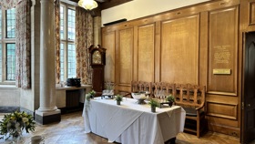 Service table set up for drinks in the Reception Room.