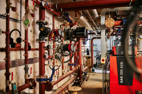 An image of the network of pipes underground.