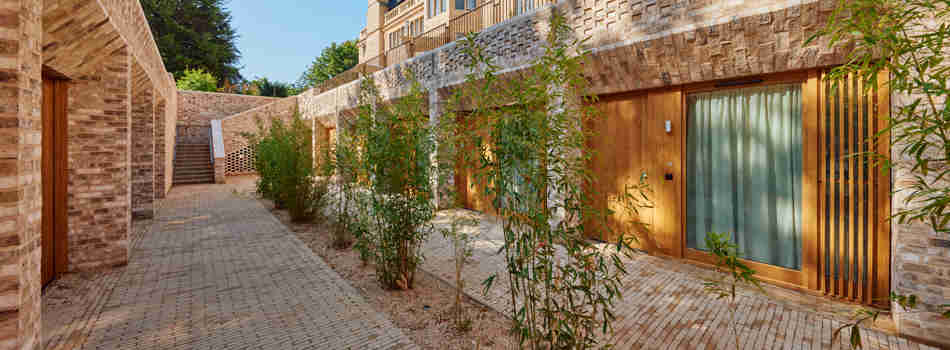 Downstairs In The Residential Courtyard With Bamboo Planting At Centre