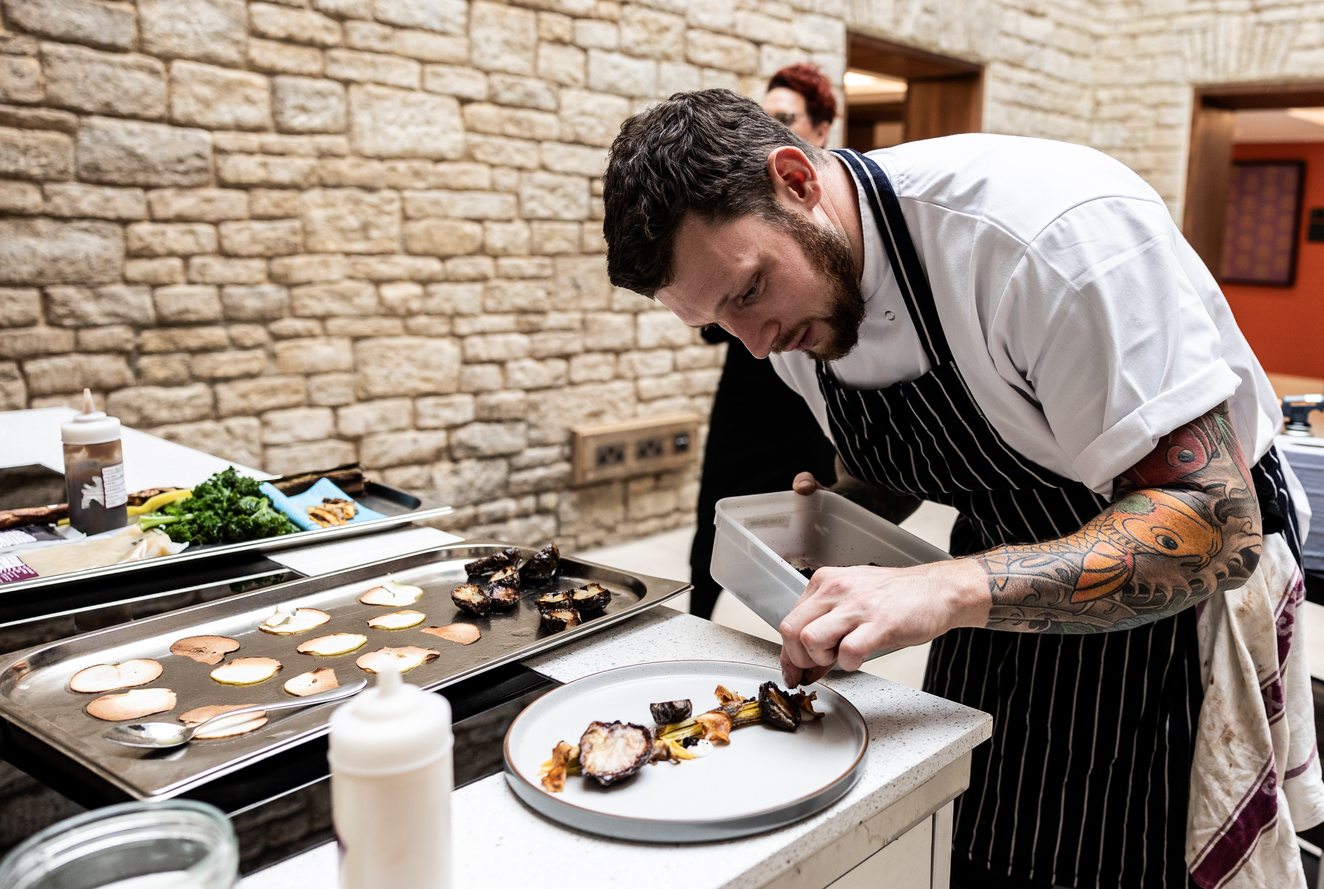 Chef preparing a fine dining meal