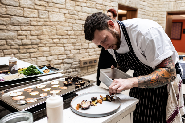 Chef preparing a fine dining meal