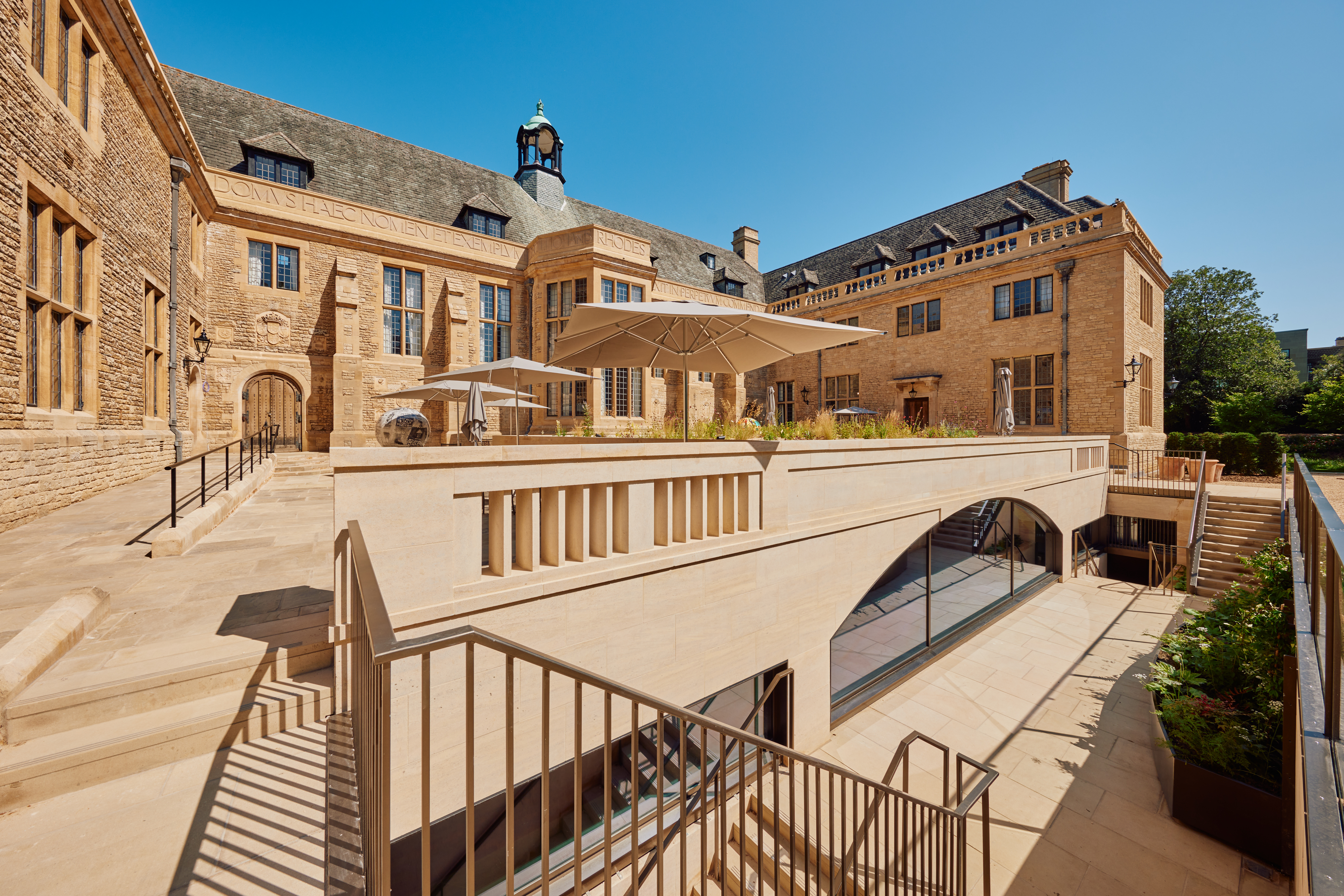 Stairs Down To The Rhodes House Conference Centre and view of the Courtyard