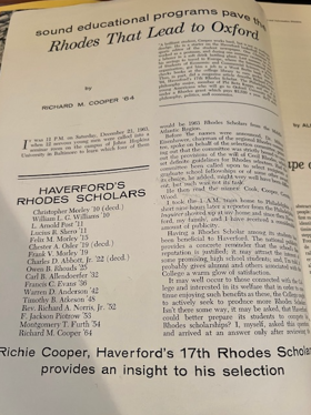 Richard MENTIONED IN A MAGAZINE